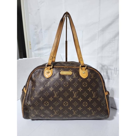 Authentic LOUIS VUITTON Monogram Montorgueil GM Shoulder Bag Brown - Picture 1 of 16